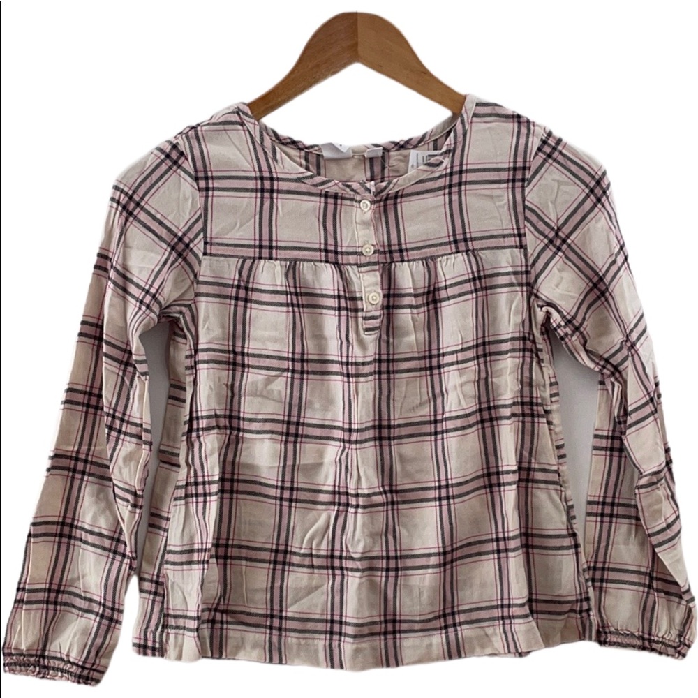 NWT Gap kids girl plaid long-sleeves top